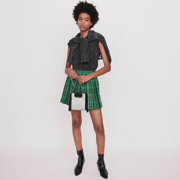 Maje Iverts tartan plaid pleated skort